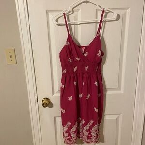 She's Cool Burgundy Dress with Cream Embroidery